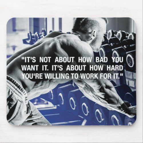 Motivational Bodybuilding Gym Mouse Pad