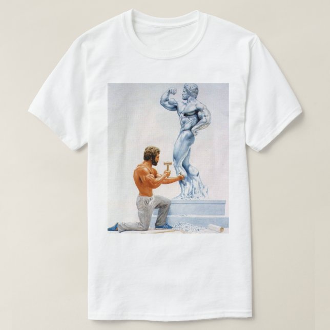 Motivational Bodybuilding Gym Poster - Sculptor T-Shirt (Design Front)