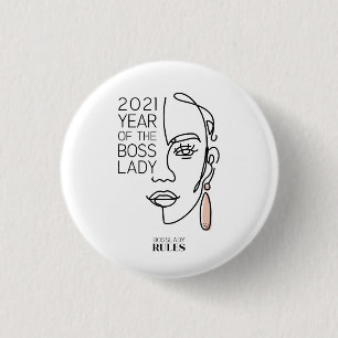 Motivational Boss Lady Line Art Typography Button