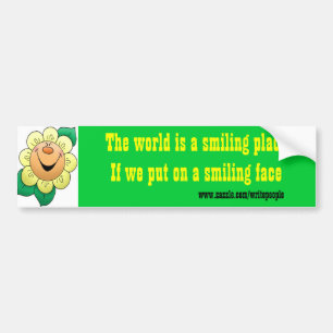 motivational bumper stickers-smiling world sticker
