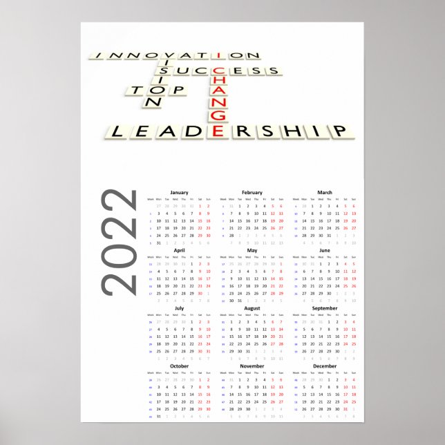Motivational Calendar 2022 Poster (Front)