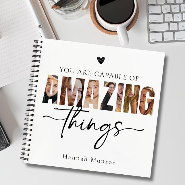 Motivational Calligraphy Script Typography Photo  Notebook (Creator Uploaded)