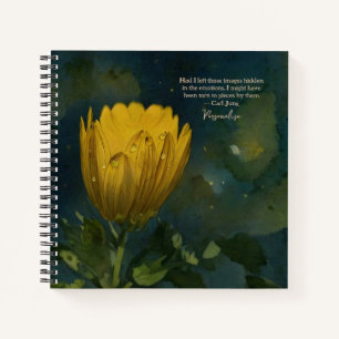 Motivational Carl Jung Quote Yellow Flower Journal