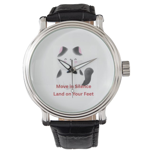 Motivational Cat Graphic  Watch (Front)