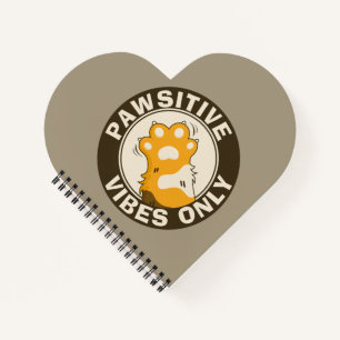 Motivational Cat Pawsitive vibes only School Notebook