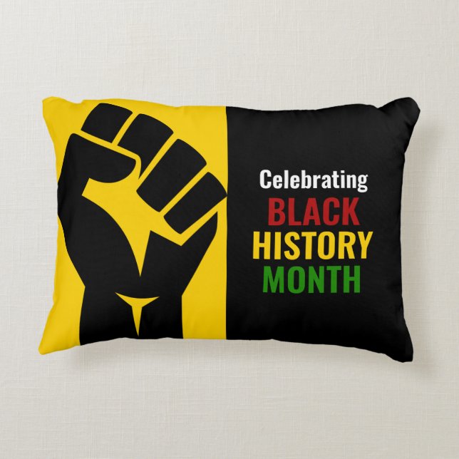Motivational Celebrating Black History Month Accent Pillow (Back)