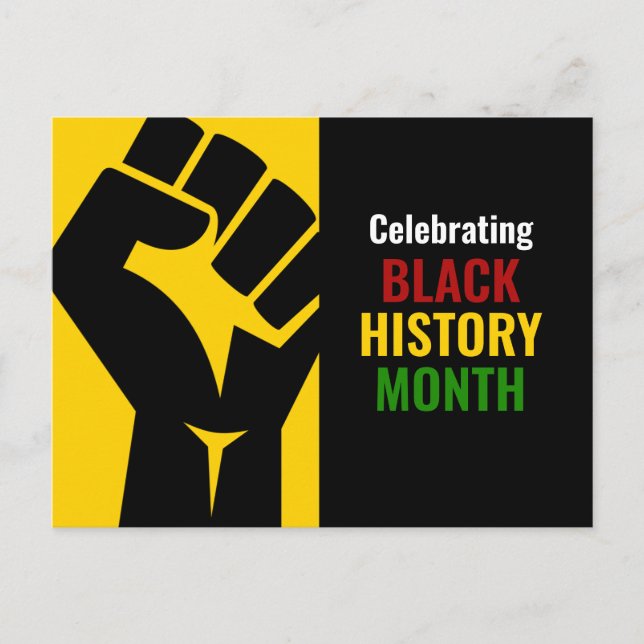 Motivational Celebrating Black History Month Postcard (Front)