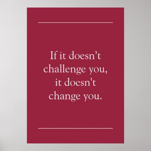 Motivational Challenge Quote AZ Cardinals Red Poster