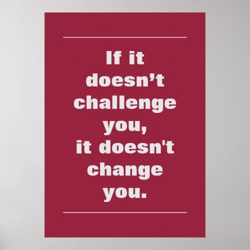 Motivational Challenge Quote AZ Cardinals Red Poster