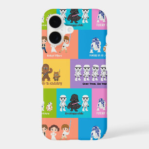 Motivational Characters Patchwork Pattern iPhone 17 Case