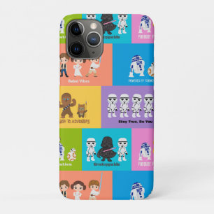 Motivational Characters Patchwork Pattern iPhone 11 Pro Case