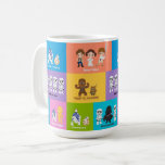 Motivational Characters Patchwork Pattern Coffee Mug