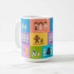 Motivational Characters Patchwork Pattern Coffee Mug