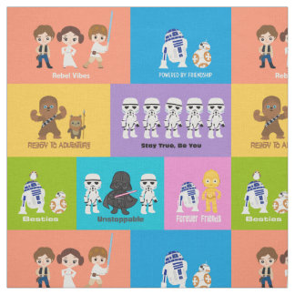 Motivational Characters Patchwork Pattern Fabric