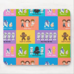 Motivational Characters Patchwork Pattern Mouse Pad