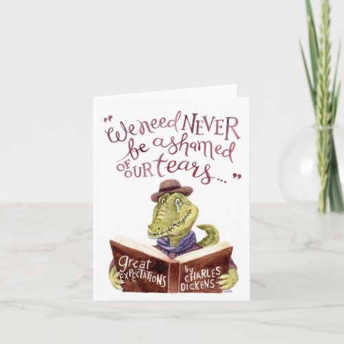 Motivational Charles Dickens Quote Watercolor Croc Card