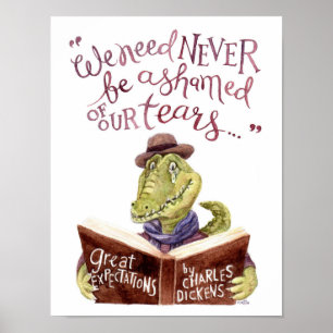 Motivational Charles Dickens Quote Watercolor Croc Poster