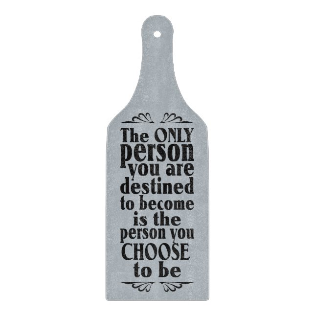 Motivational CHOICE custom color cutting board (Front)
