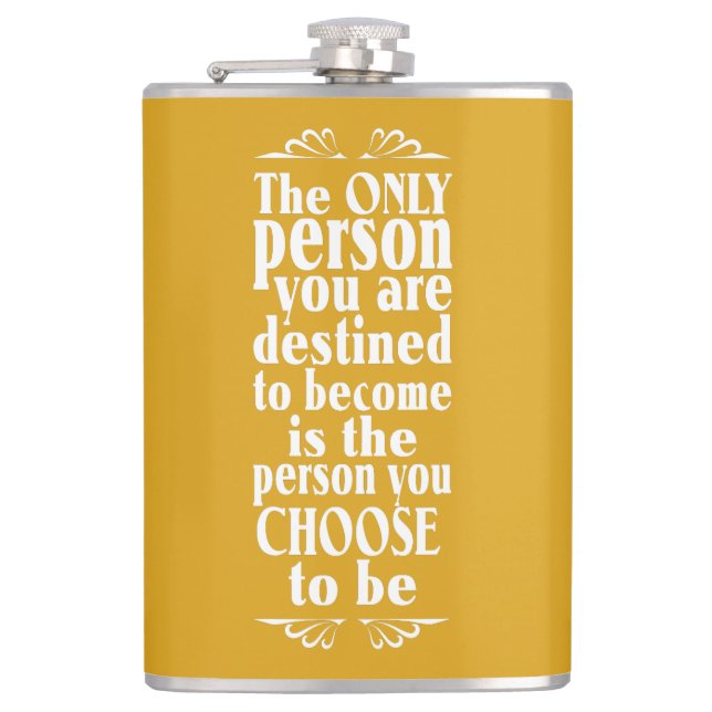 Motivational CHOICE custom color flask (Front)