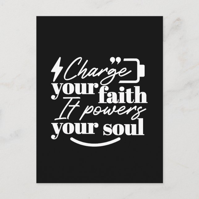 Motivational Christian Quote – Charge Your Faith Postcard (Front)