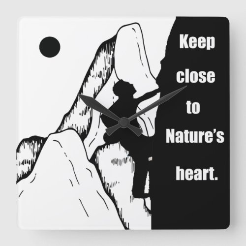 motivational climbers climbing quotes square wall clock