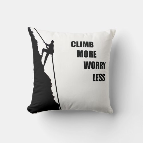 motivational climbers climbing quotes throw pillow