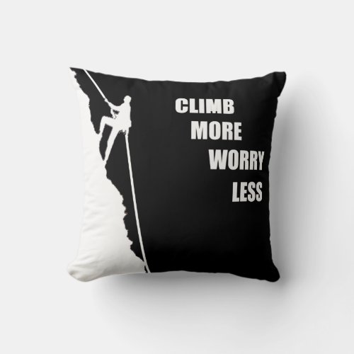 motivational climbers climbing quotes throw pillow
