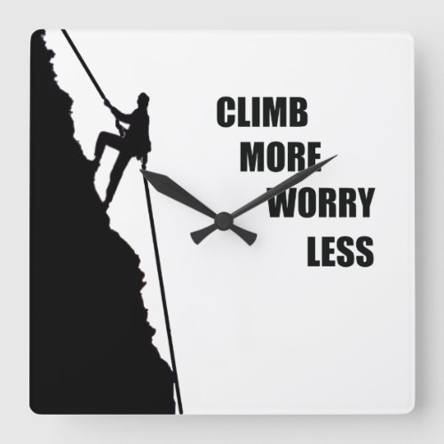 motivational climbing climbers quotes square wall clock