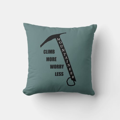 Motivational climbing quotes throw pillow