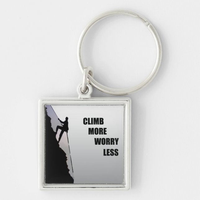 Motivational climbing rockclimbing saying keychain (Front)