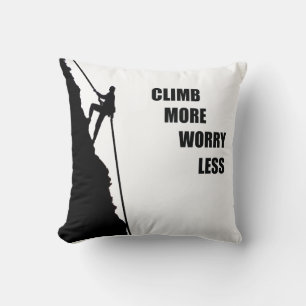 Motivational climbing rockclimbing saying throw pillow