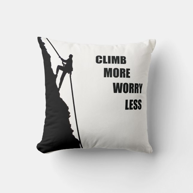 Motivational climbing rockclimbing saying throw pillow (Front)