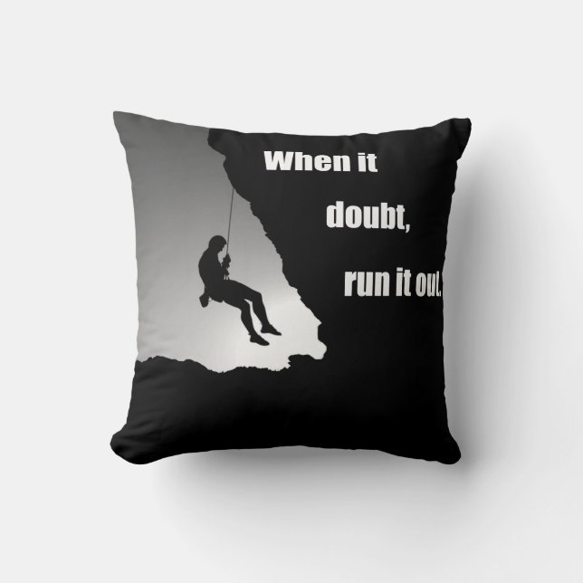 Motivational climbing rockclimbing throw pillow (Front)