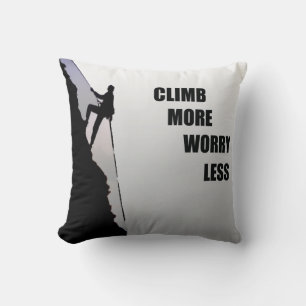 Motivational climbing rockclimbing throw pillow