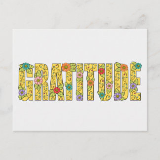 Motivational Colorful Gratitude Affirmation Thanks Postcard