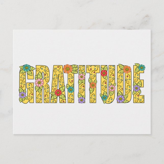 Motivational Colorful Gratitude Affirmation Thanks Postcard (Front)