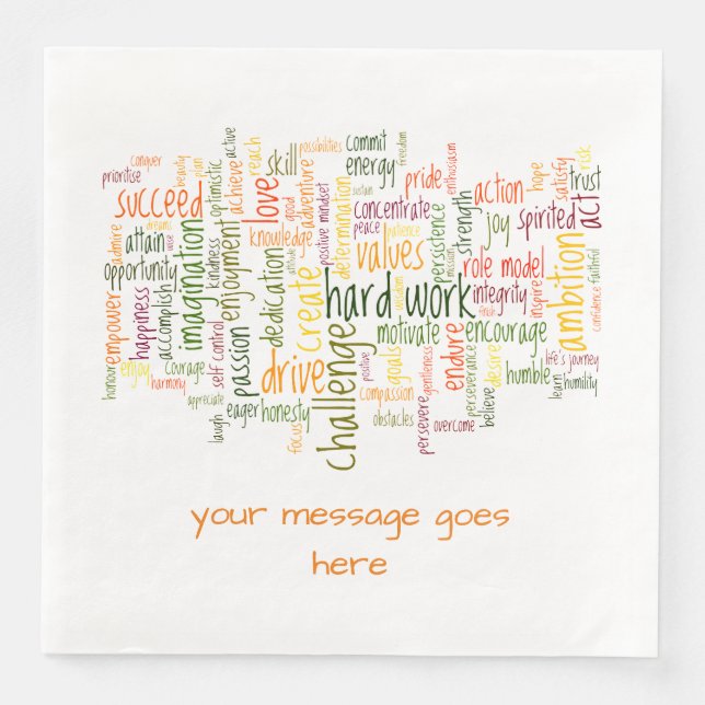 Motivational Confidence Booster - placebo effect Paper Dinner Napkins (Front)