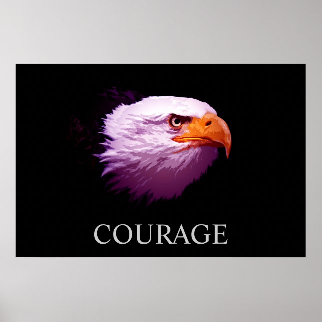 Motivational Courage American Bald Eagle Poster (Front)