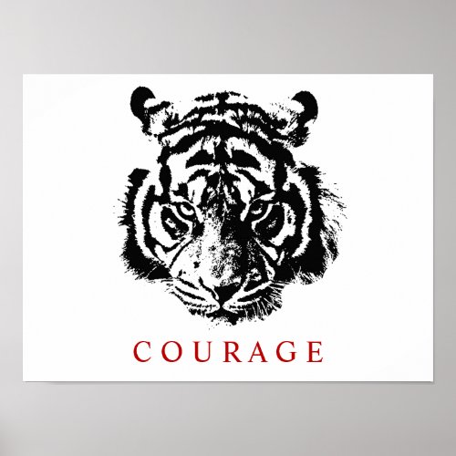 Motivational Courage Tiger Inspirational Poster