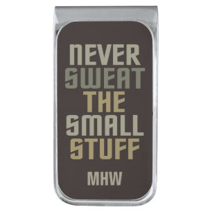 Motivational custom monogram money clip