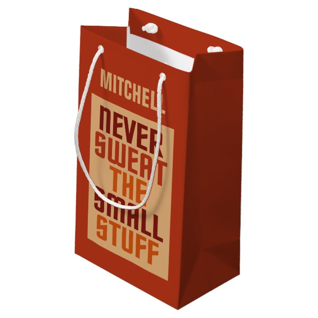 Motivational custom name gift bag (Back Angled)