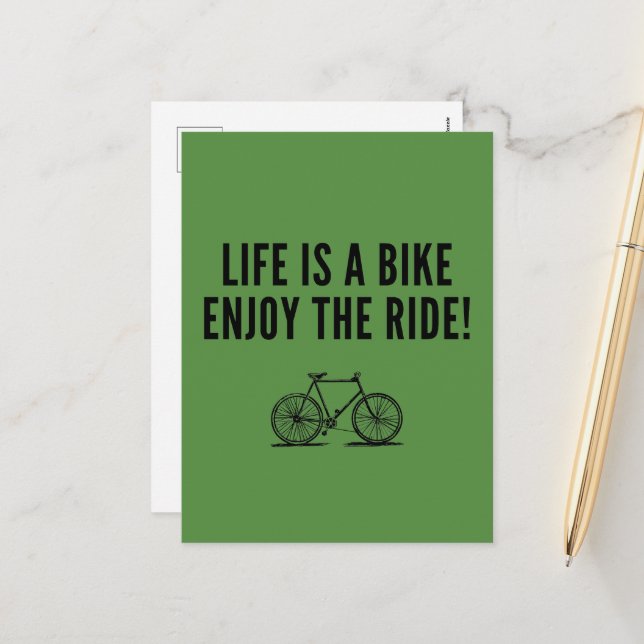 Motivational cycling holiday postcard (Front/Back In Situ)
