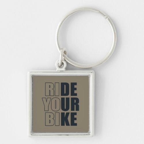 Motivational cycling quote keychain