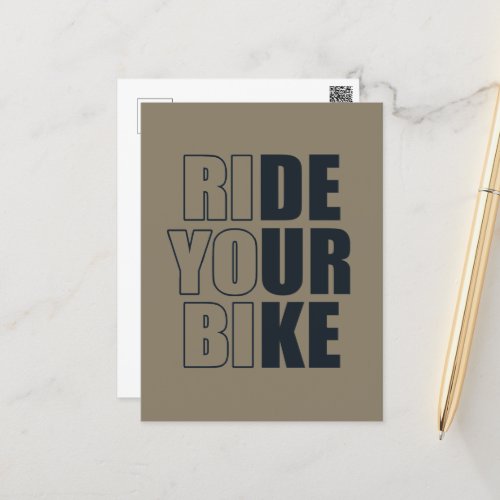 Motivational cycling quote postcard