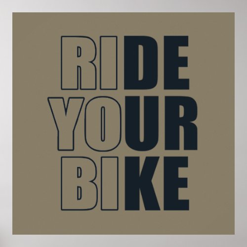 Motivational cycling quote poster