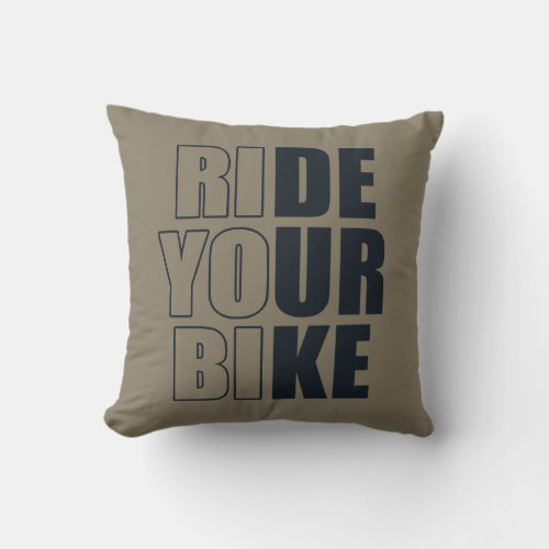 Motivational cycling quote throw pillow