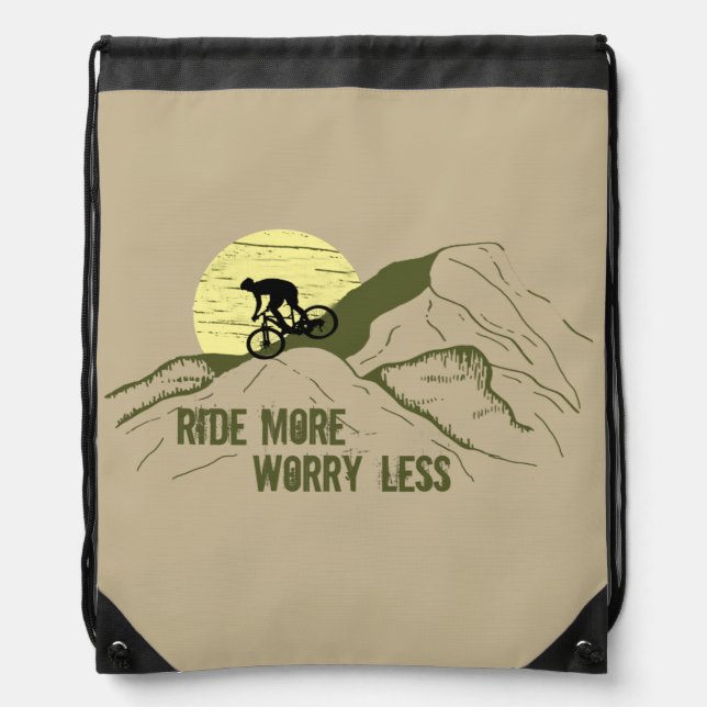 Motivational cycling quotes drawstring bag (Front)