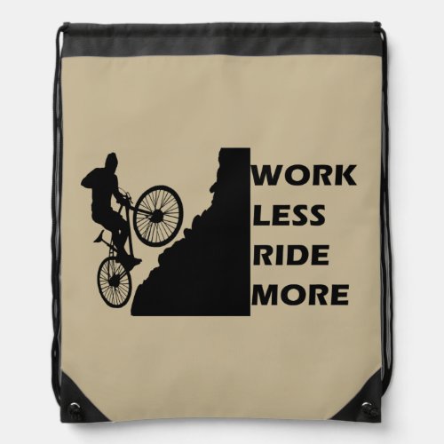 Motivational cycling quotes drawstring bag