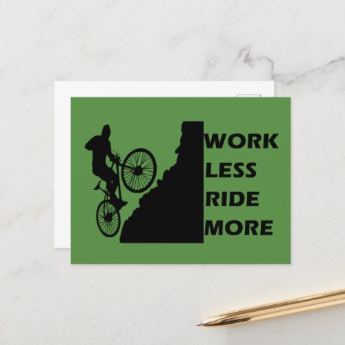 Motivational cycling quotes holiday postcard