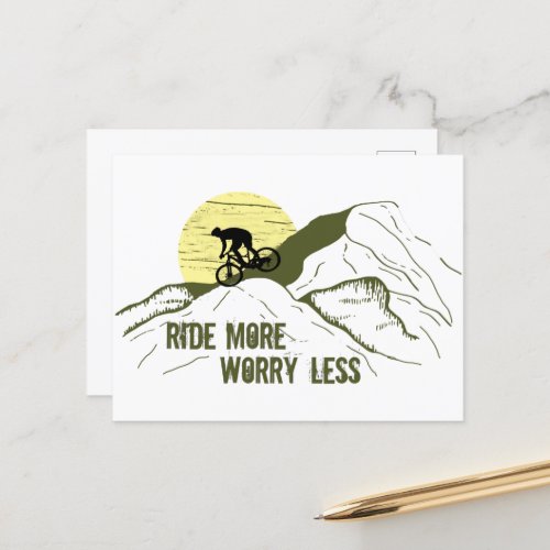 Motivational cycling quotes holiday postcard